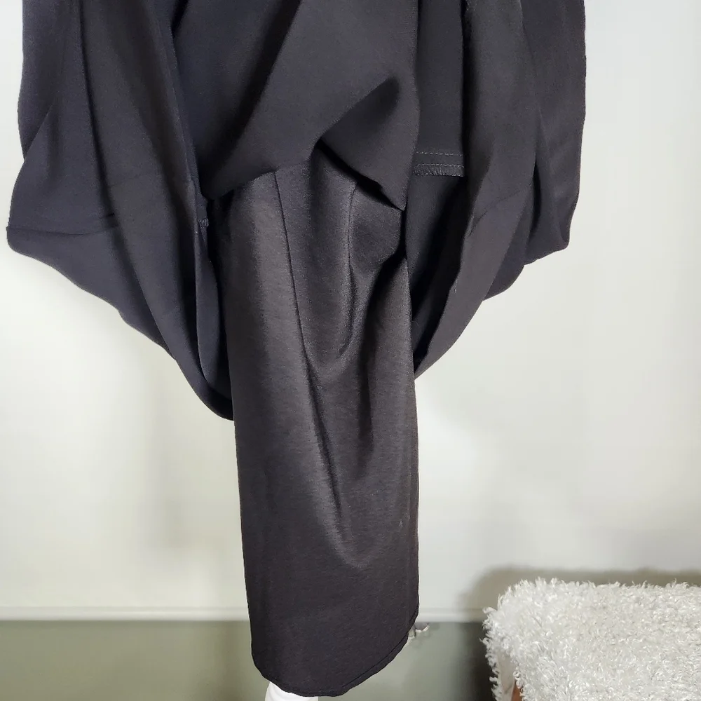 CeCe Black One Shoulder Sheath Cocktail Dress Size 8 - Picture 6 of 7